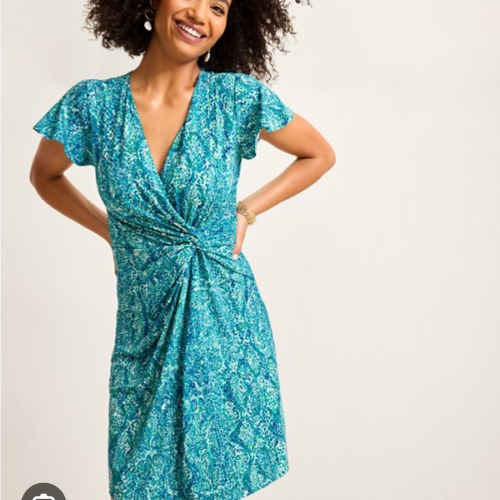 Tommy Bahama Sophia Playa Python Faux Wrap Dress size L